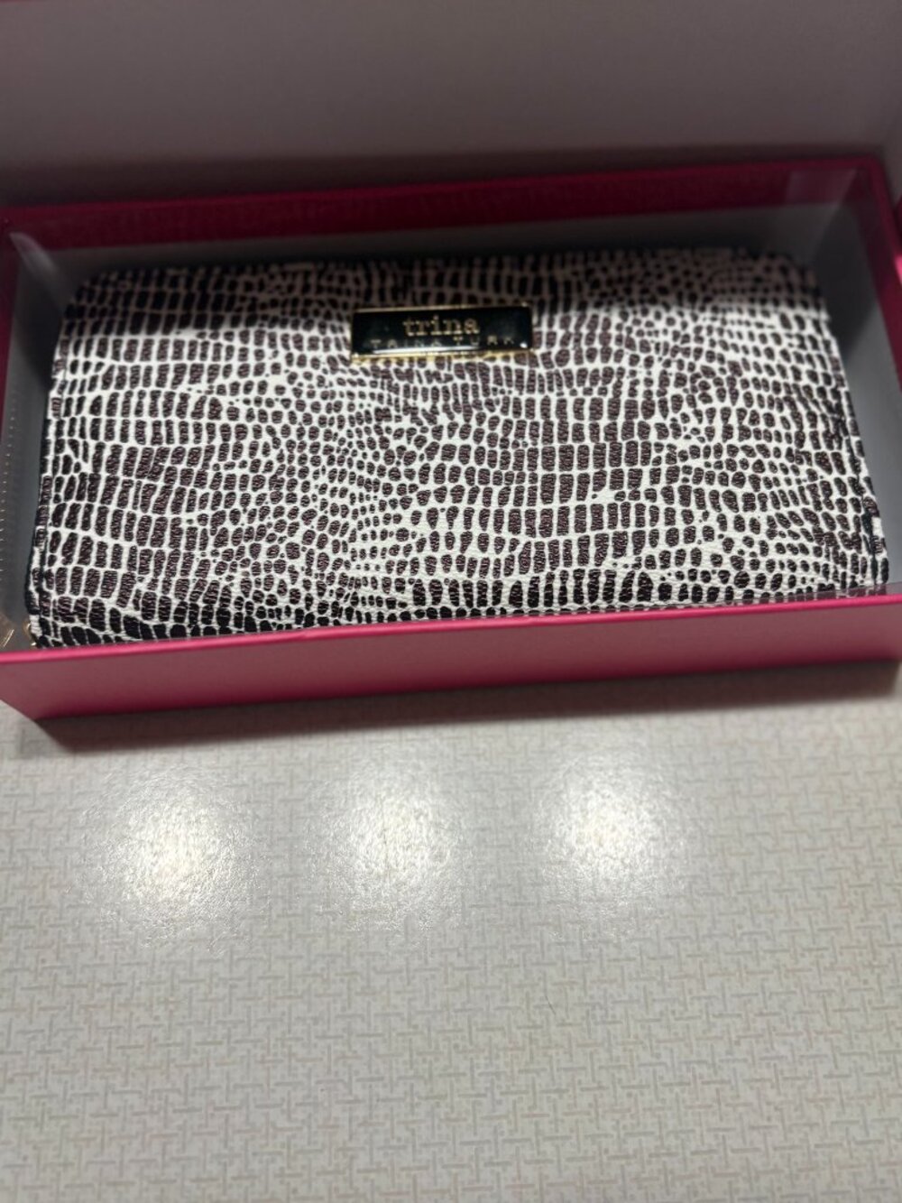 NWT In Gift Box Trina Turk Wallet with animal print